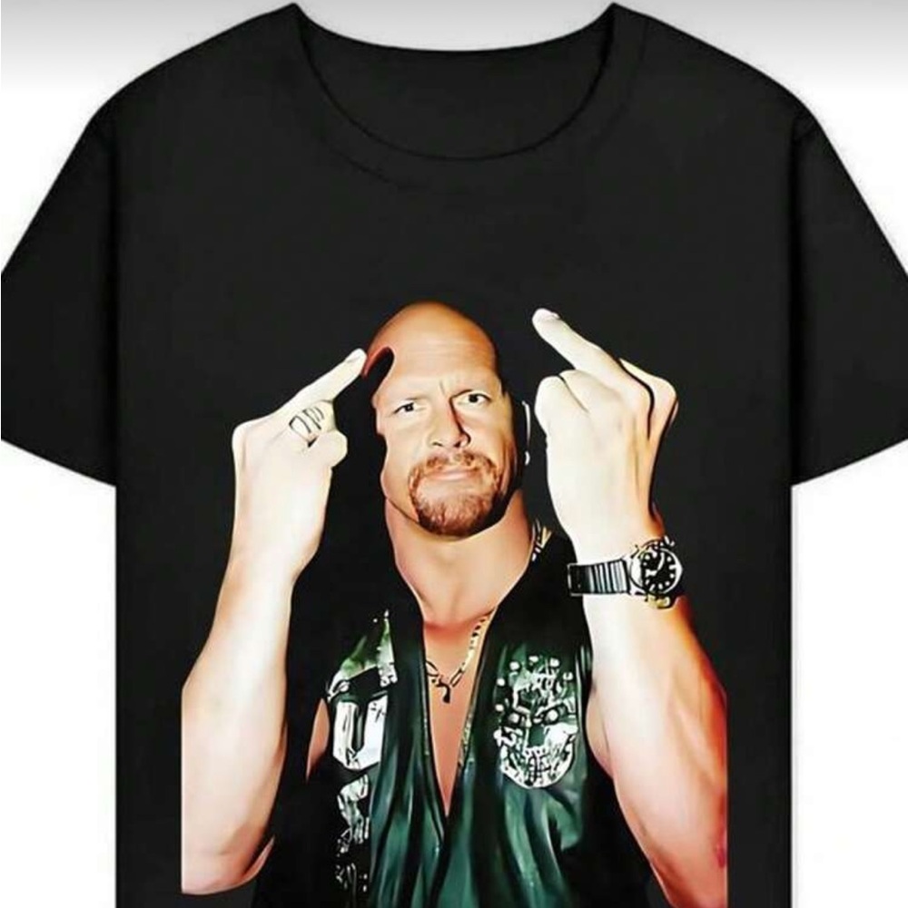 WWE Black Graphic Tee with Iconic Design